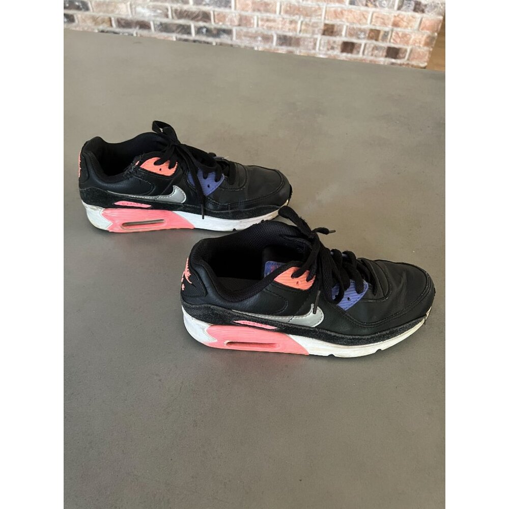 Nike Air Max 90 Girls Leather GS 'Black Sunset Pulse' CD6864-011 Size 5 Youth